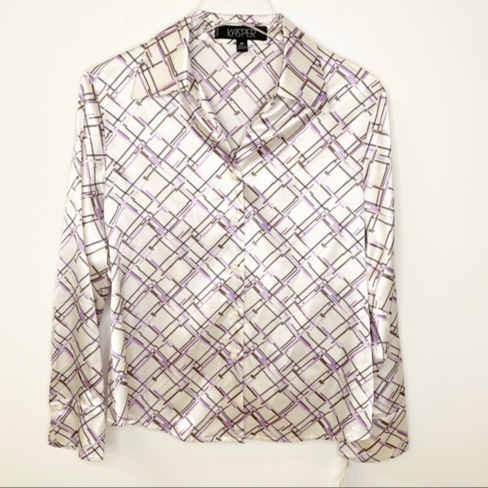 VINTAGE Kasper Button Down Blouse NWT